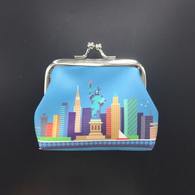 廠家圖到貨 定制印刷世界旅游景點紀念品禮品零錢包，設計生產(chǎn)一條龍